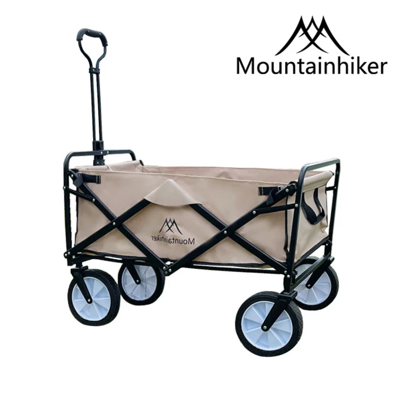 

Mountainhiker Newest Outdoor Camping Portable Folding Cart for Hiking Picnic Adjustable Trolley Pull-Cart Shopping Cart Luggage