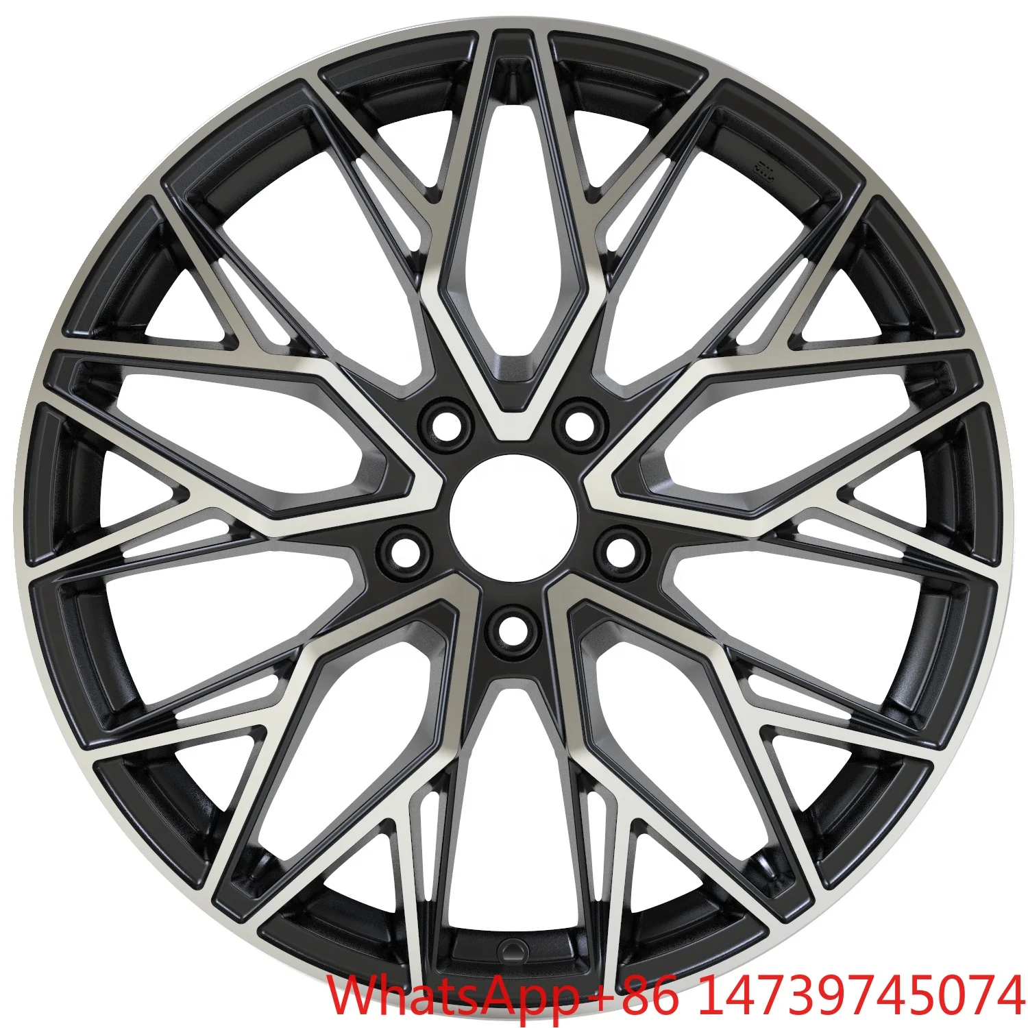 19x8.0J 5 Hole Flow Forming Aluminum Alloy Car Rims, PCD 112‑120mm ET30‑45mm Universal Passenger Car Wheels