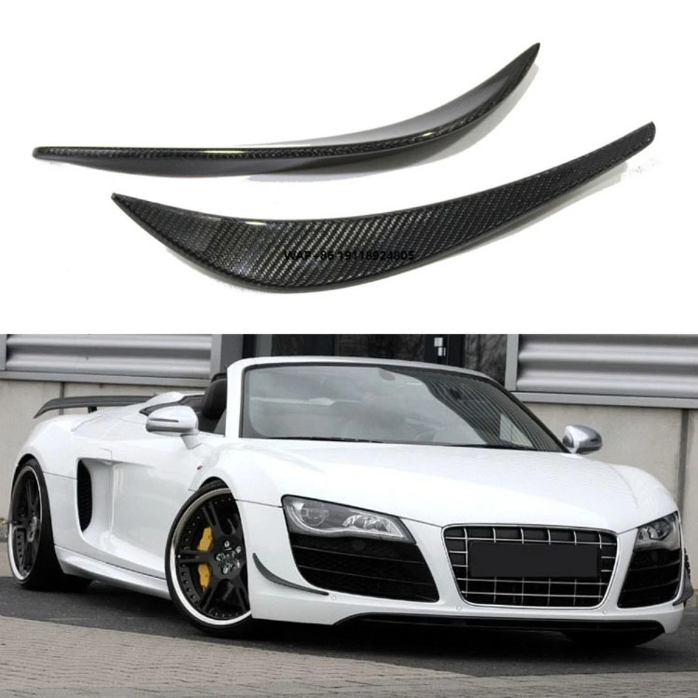 Front Bumper Trim Side Canards Fins Shark Style Bumper Decoration for R8 V8 V10 Spyder 2008-2015