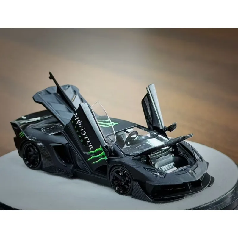 PGM 1:64 Black Ghost Claw LP700 GT EVO Die Casting Alloy Simulation Car Model Male Gift Desktop Ornament Collection Souvenir.