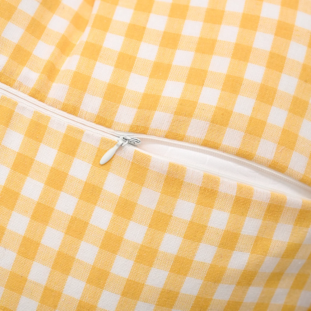 BUYNOW 1 Stück kariertes Stoffkissen mit Rüschen, Herz, Liebe, romantisches Kissen für Sofa, Schlafzimmer, Wohnzimmer, Heimdekoration, Kissen mit Füllung – Detail 8