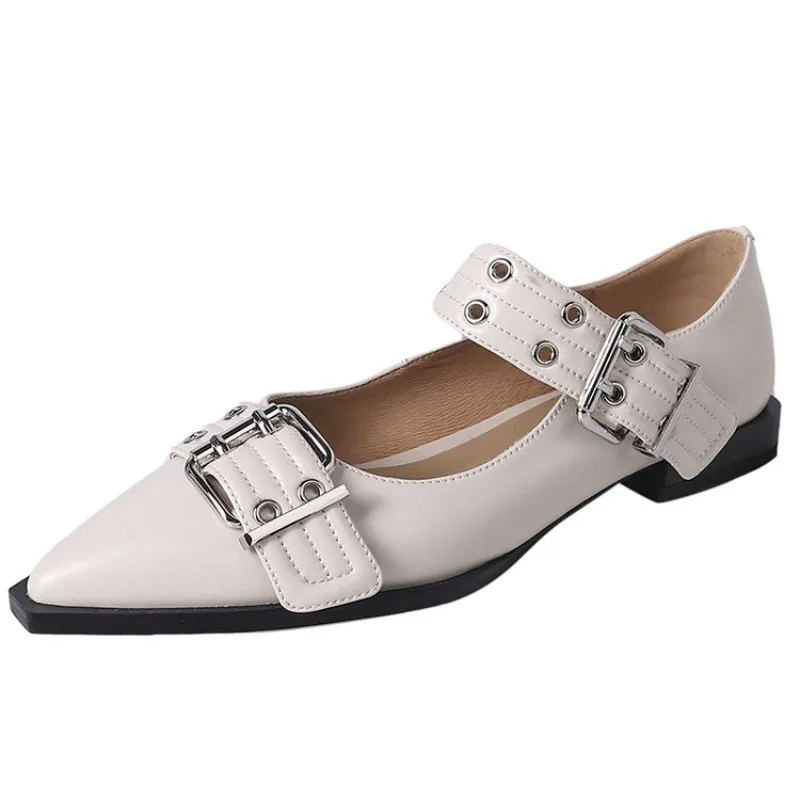 

Women Flat With Shoes 2025 Designer Luxury Buckle Fashion Ladies Flats Shoes Slingback Pointed Toe Casual Female Sandals Mules