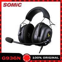 Somic G936N Headset USB Wired Earphones Lightweight Woven Earphone Portable Esports Gaming Headphones Customized Headphones Gift