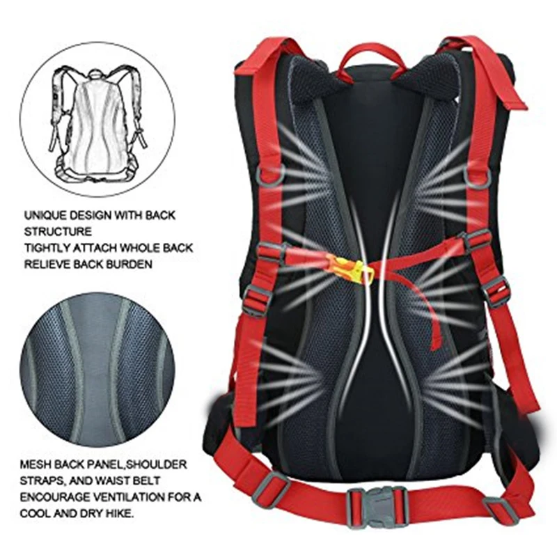 Mochila de senderismo de gran capacidad para hombre, bolsas impermeables de montaña Unisex, mochila de viaje para acampar, paquete de bolsa