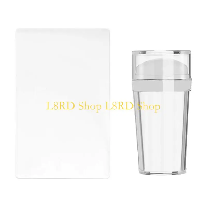 L8RD 네일 스탬퍼 키트 프렌치 팁 손톱 도구 실리콘 네일 스탬퍼 네일 스크레이퍼 투명한 네일 젤리 스탬퍼 손톱 광택제