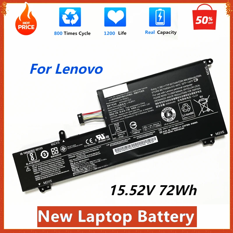 

New L16L6PC1 Laptop Battery for Lenovo YOGA 720-15IKB 720-15IKB-80X7 720-15IKB-80X70091GE L16C6PC1 L16M6PC1 72WH