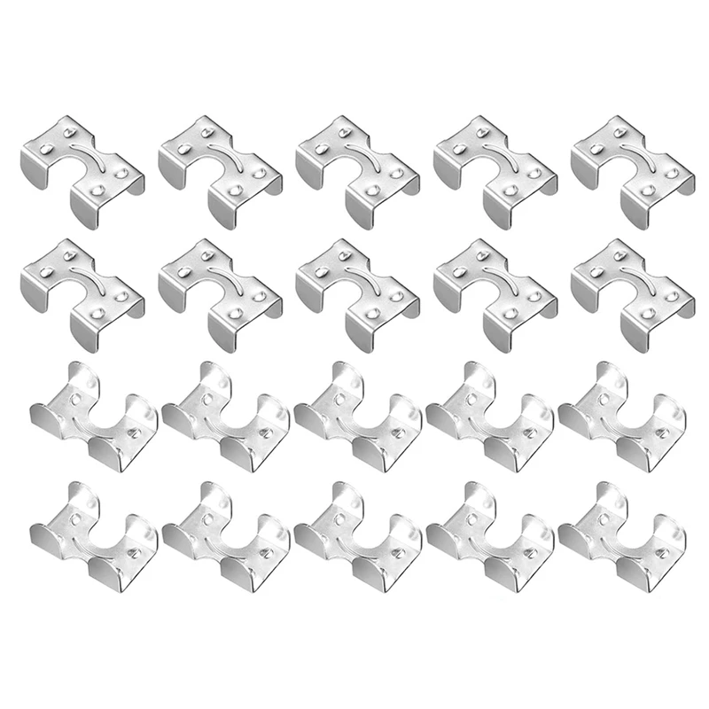 GTBL 1/4Inch Steel Cable Clamps Metal Buckle Rope Buckle Horse Clips Webbing Buckle Rope Holder Double Rope Clamps(20Pcs)