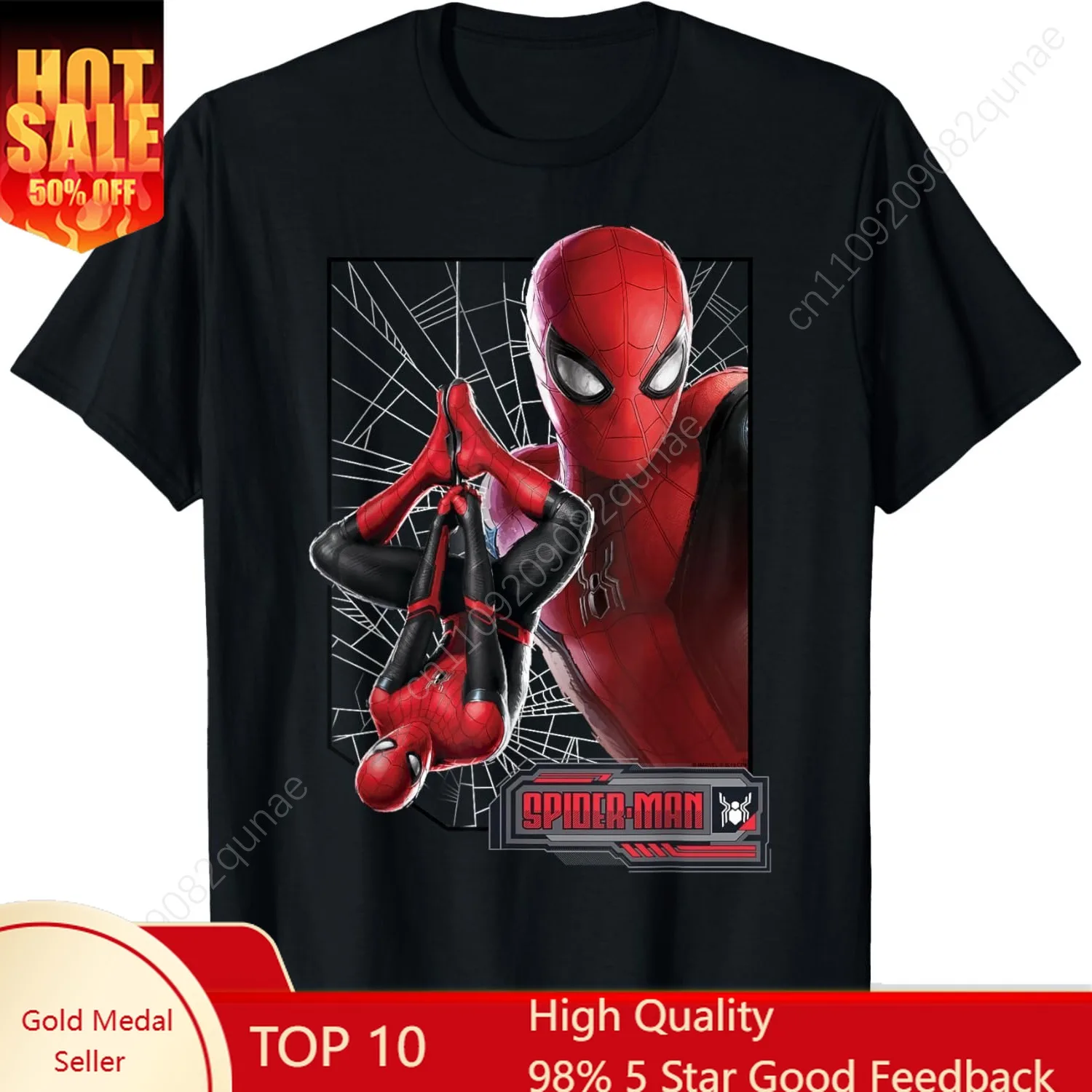 

Marvel Spider-Man Far from Home New Suit Logo Poster Mens T-Shirt
