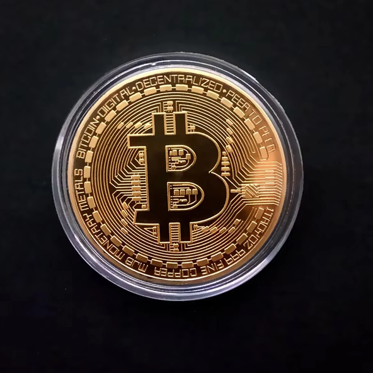 Gold Plated Bitcoin Coin Collectible Art Collection Gift Physical Commemorative Casascius Bit BTC Metal Antique Imitation