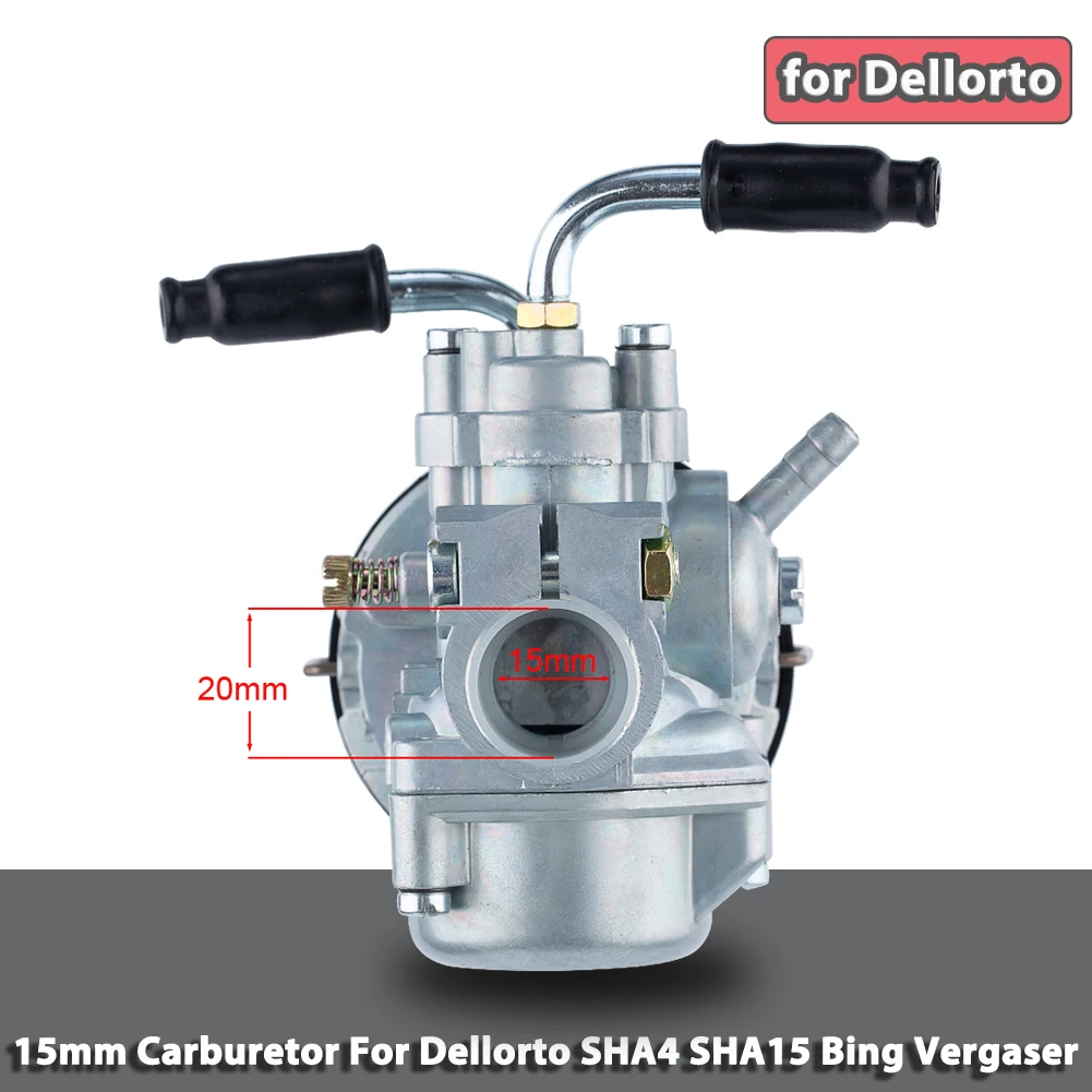 15mm Carburetor for Dellorto SHA 15/15 Youngst 50 2007-2011 Peugeot 102 MBK 51 AV10 AV7 2 Stroke Moped Carburetor SHA4 SAH15