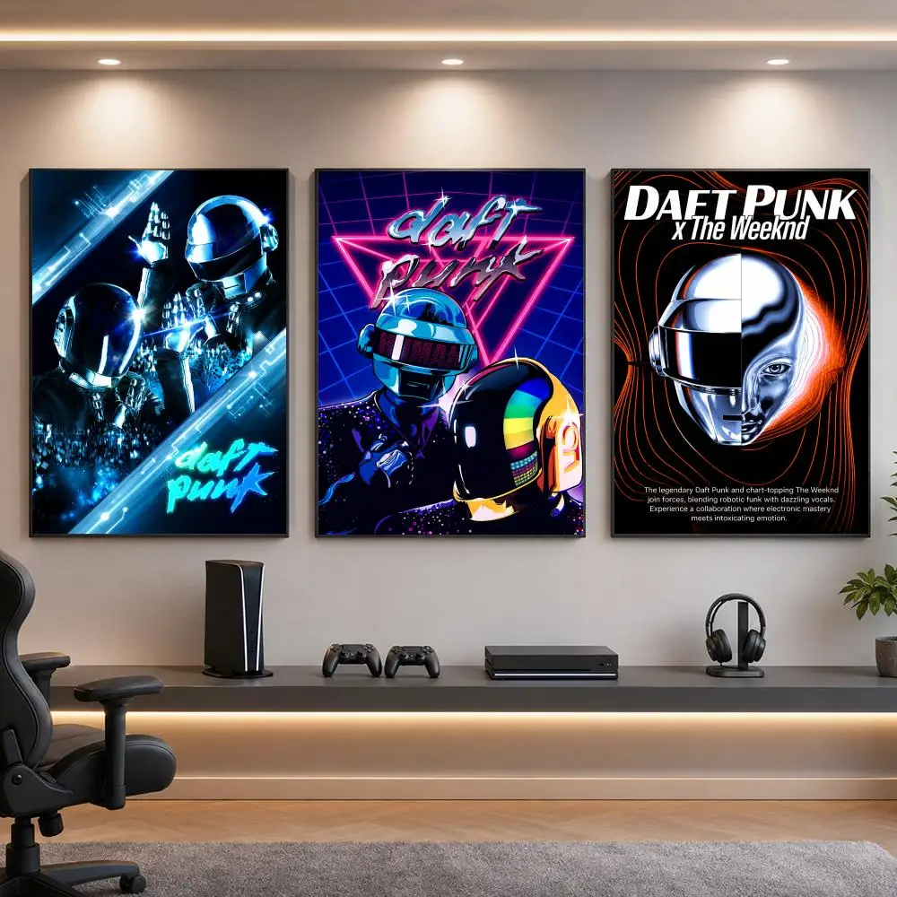 Duo D-Daft Punk Electronic Legends Poster HD Removable Wall Art Gift Bedroom Lounge Dorm Office Gaming Cafe Bars
