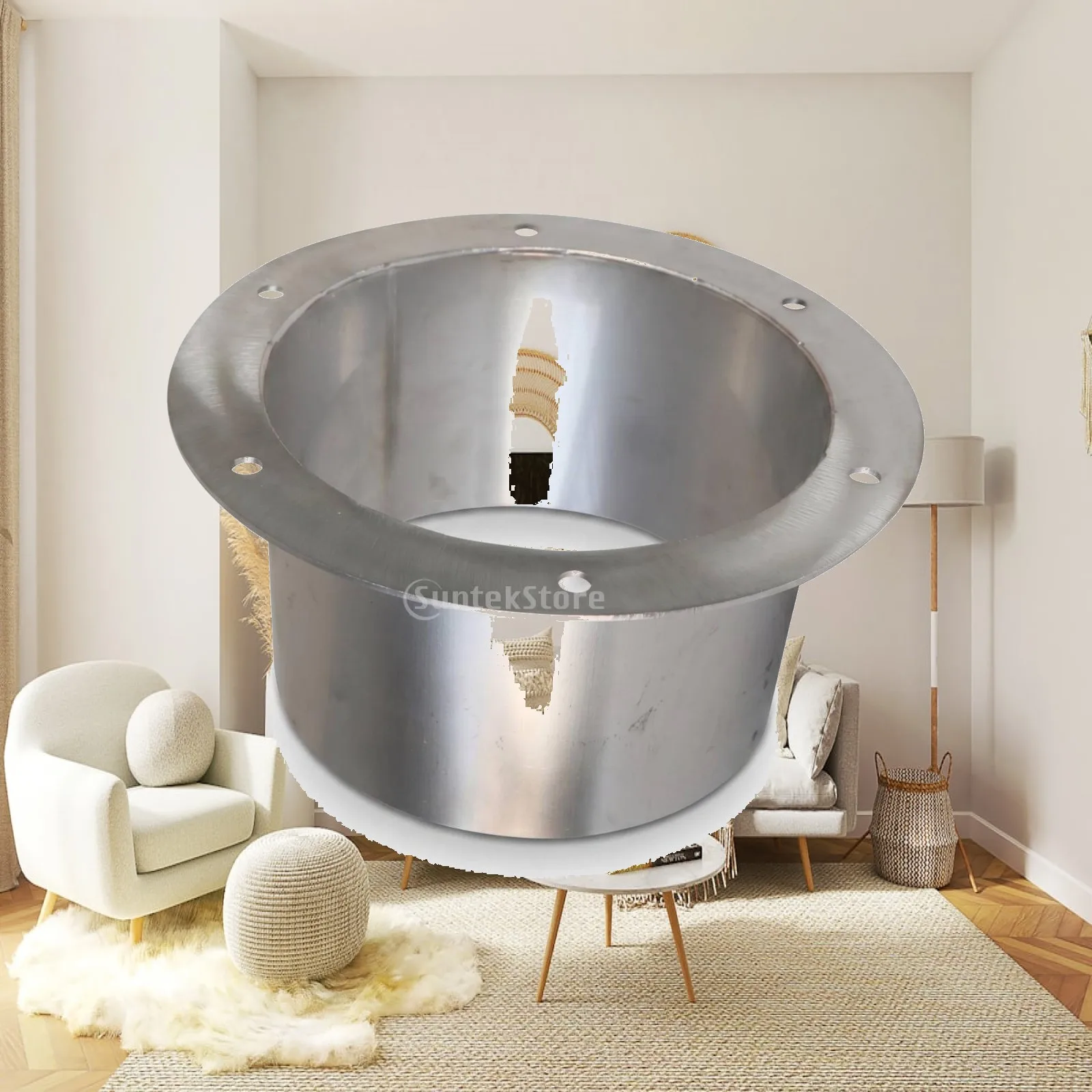 Round Duct Flange Fitting 304 Stainless Steel for Smoke Exhaust Pipe Ventilation Fan Adapter
