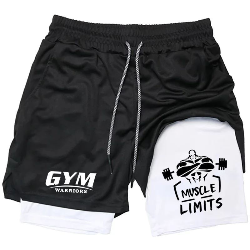 Men's Anime Hunter x Hunter Gym Shorts Bilayer 2-in-1 Breathable Quick-drying Absorb Sweat Sports Short Gym Jogging Pants df0434