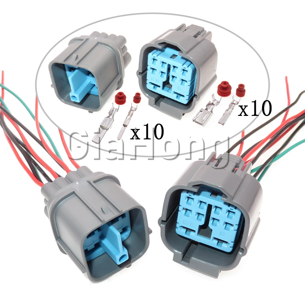 1 Set 10 Ways AC Assembly Composite Connector 6189-0555 Car Electric Cable Socket 6181-0381 Automobile Waterproof Plug 6918-1267