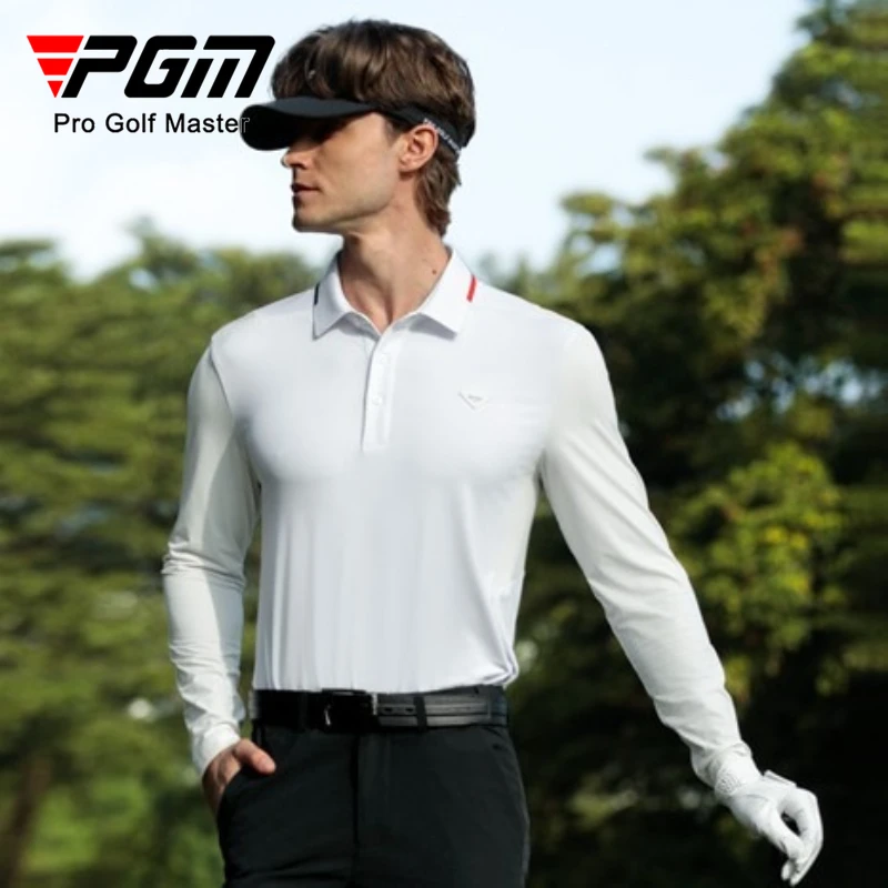 

Мужская рубашка PGM для гольфа с длинными рукавами, весенне-летняя, с защитой от солнца, из ледяного шелка, YF867