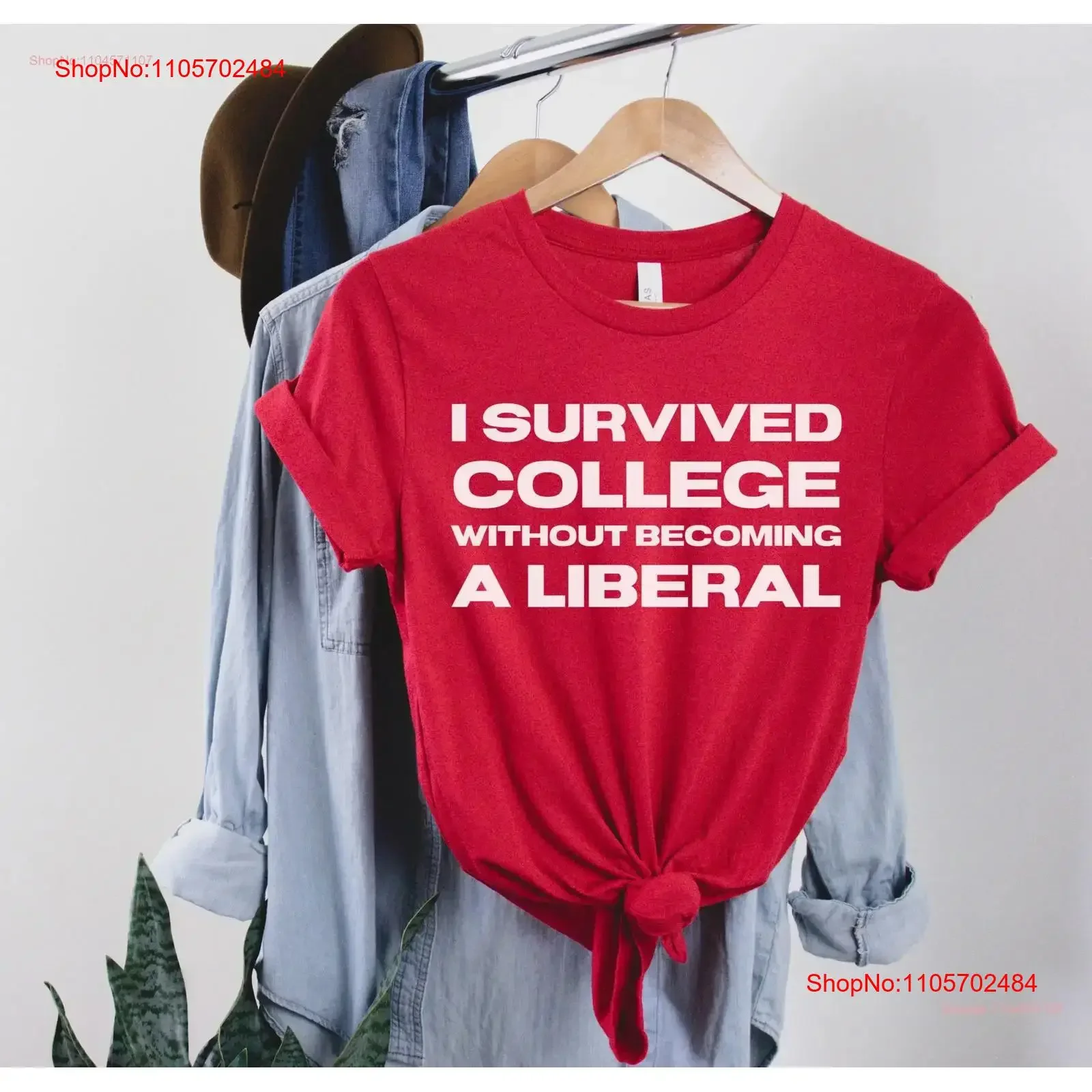 J'ai survécu à l'université sans devenir un libéral - T-shirt de remise de diplôme pour jeunes républicains conservateurs - Style vintage délavé