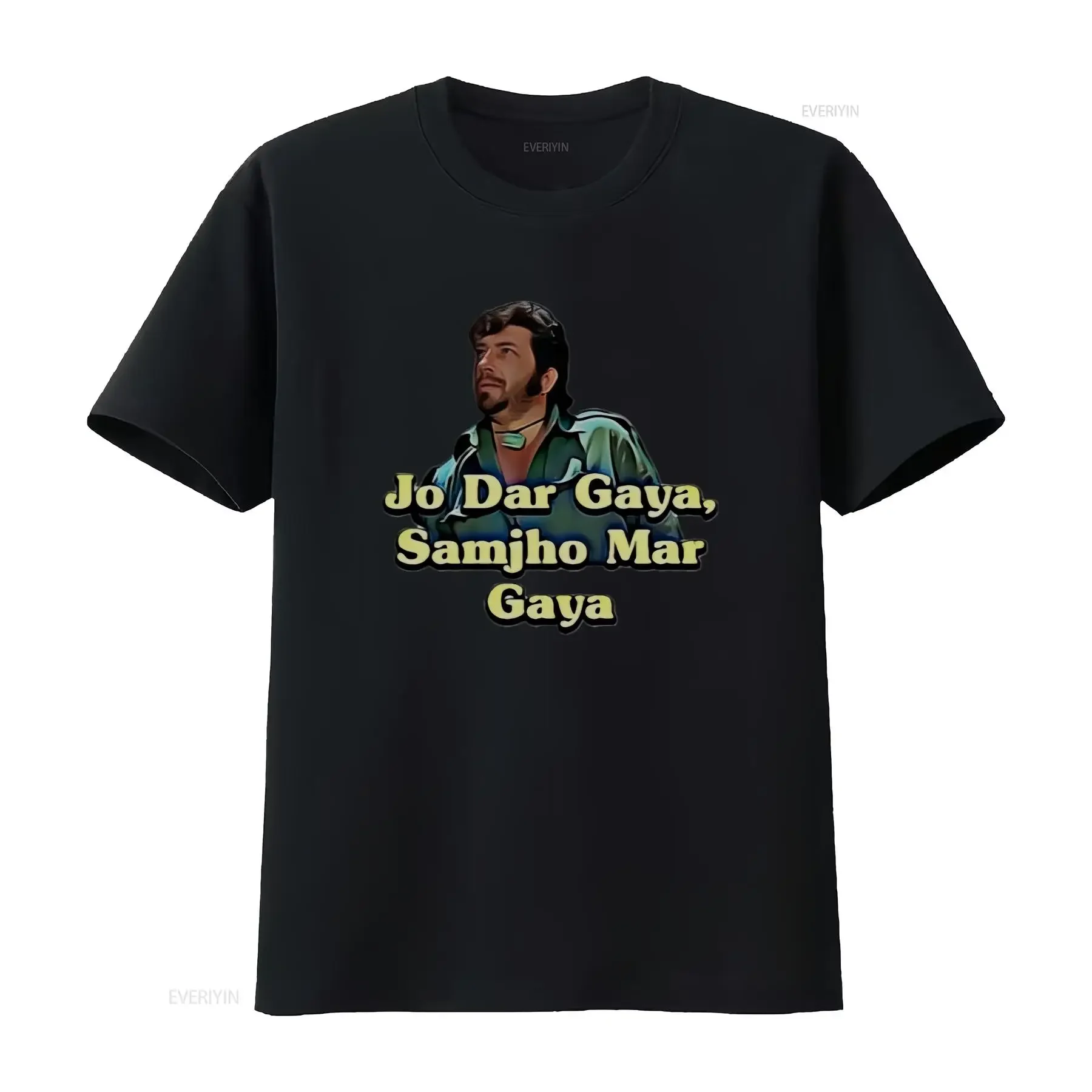 Sholay Indian Movie Gabbar Singh t shirt men women apparel vintage Washed Casual Unisex homme Soft streetwear
