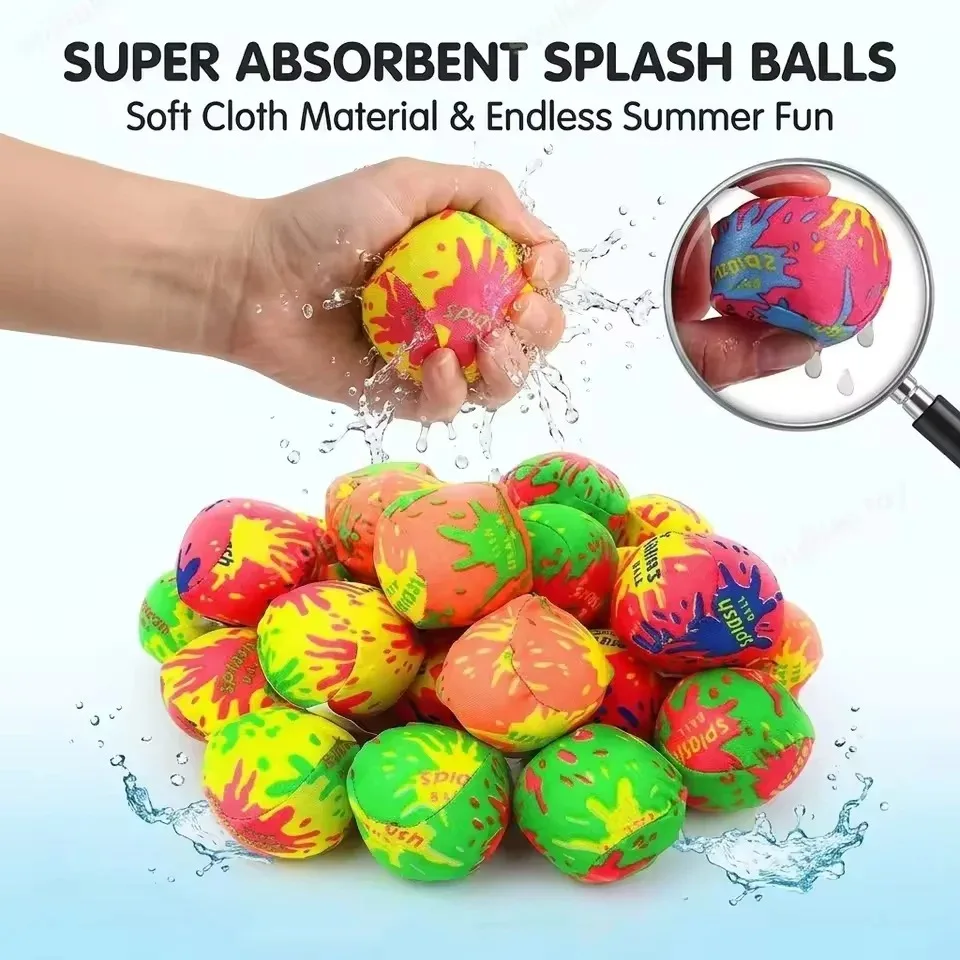 Reusable Absorbent Throw Fabric Balls Ornament, Soft Summer Beach Pool Leisure Accessory, Portable Water Play Decor for Adult Sw