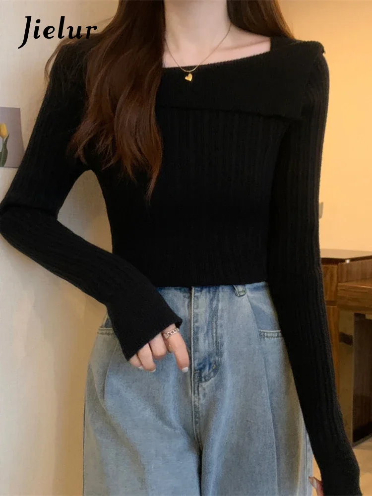 

Новые повседневные тонкие пуловеры, женские милые сексуальные осенние корейские женские пуловеры, абрикосовые, хаки, серые, черные уличные пуловеры, женские