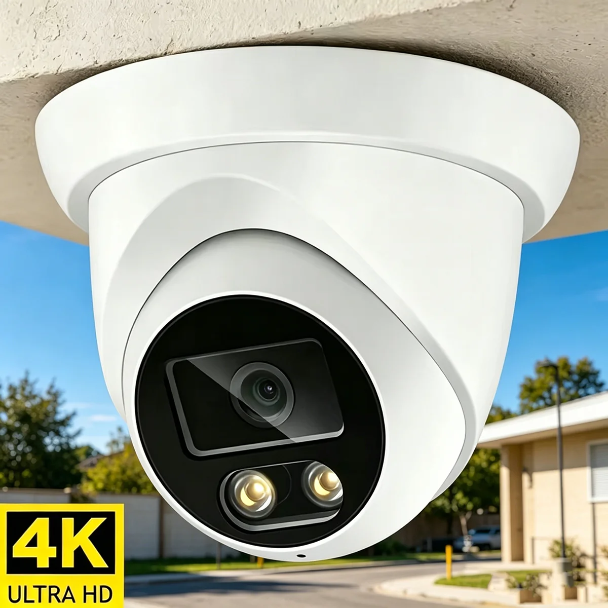 4K 8MP IP Camera Outdoor Audio POE H.265 Onvif Wide Angle 2.8mm AI Humanoid detection Home CCTV Surveillance Camera
