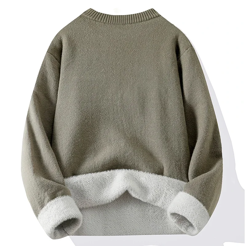 Pullover versatile girocollo top giacca moda cappotto maglieria camicia uomo casual manica lunga maglione lavorato a maglia felpa maschile vestiti