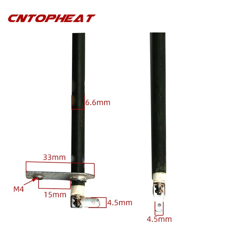 110V Oven Heating Element 6.6mm Tube Diameter Stainless Steel Electric Tubular Heater Hot Air Heating Resistance for Repair