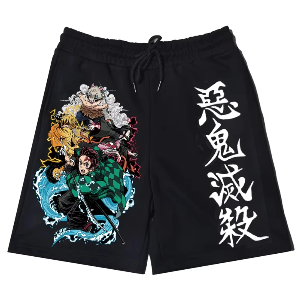 

Demon Slayer Kimetsu No Yaiba Tanjirou шорты для бега для мужчин и женщин шорты для скейтборда в стиле хип-хоп летние повседневные брюки шорты с эластичной резинкой на талии