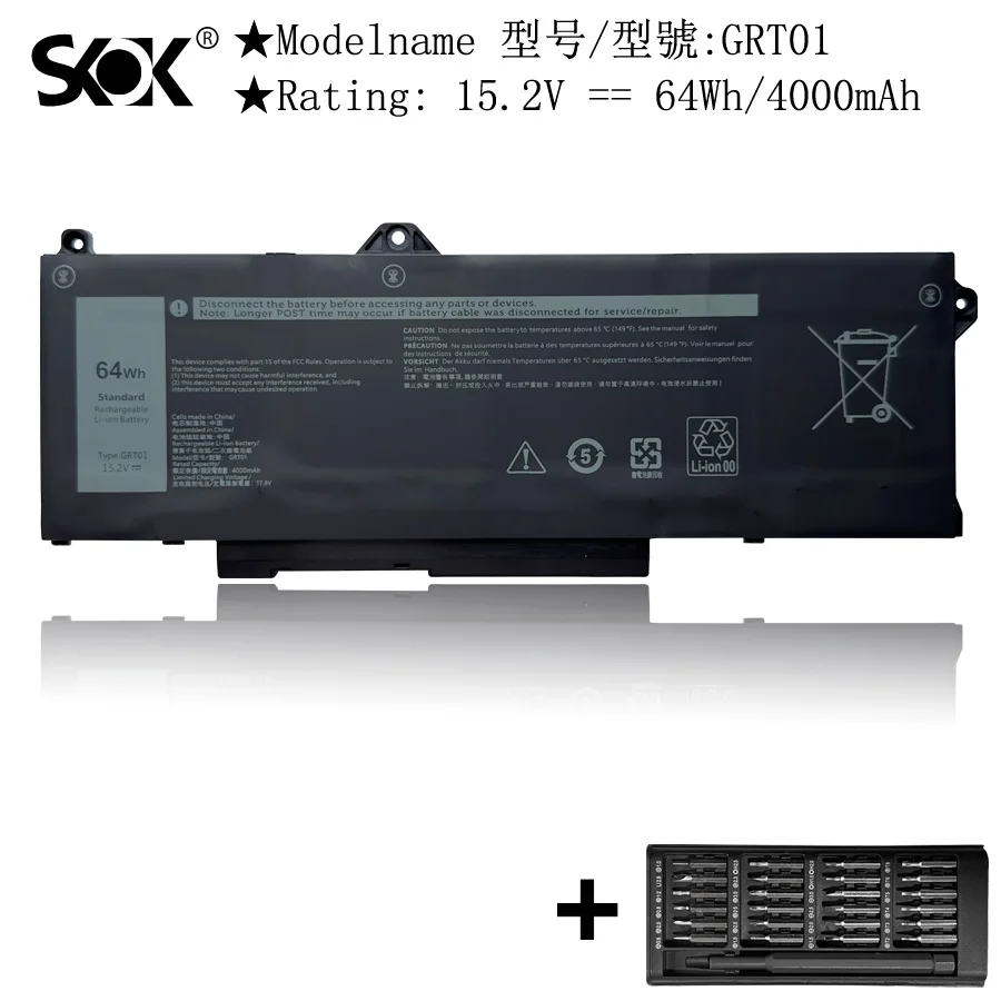 

GRT01 Laptop Battery Replacement for Dell Latitude 5421 5521 5431 5531 Precision 3561 3571 Series Notebook 00P3TJ 0R05P0