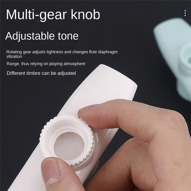ABVB Double-Film Kazoo Professional Performance-Level Musical Instrument Electric Guitar Accompaniment,White