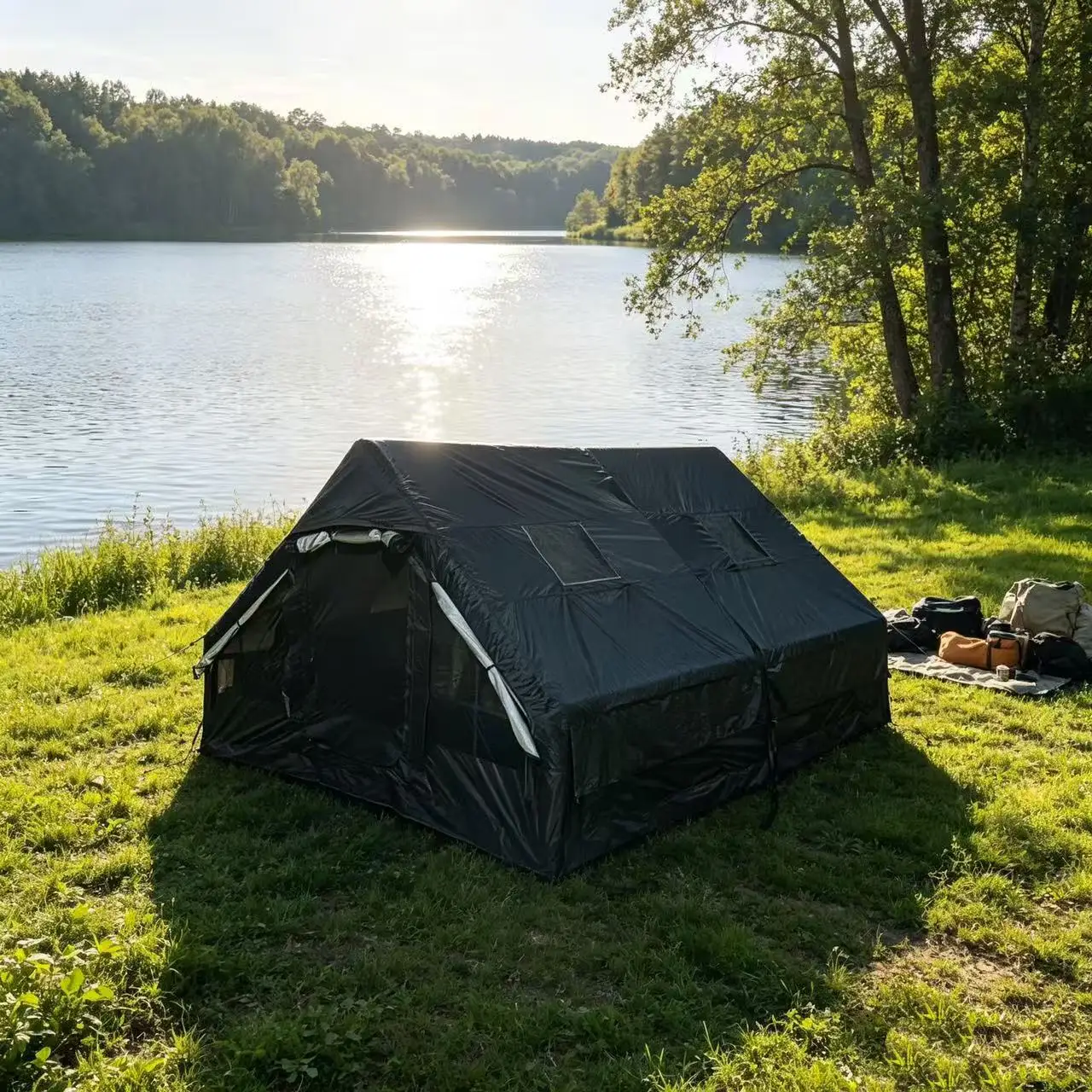 Portable Inflatable Waterproof 420D Oxford Four-Season Double-Layer 4x3x2M Size Tent Quick Automatic Opening One