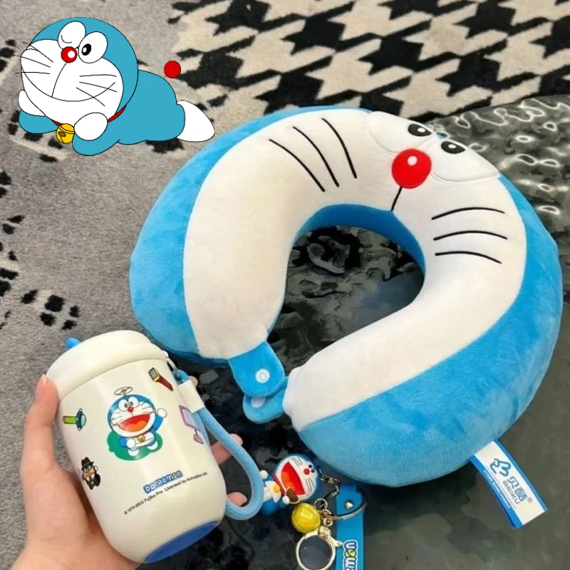 

Doraemon U-образная подушка, мягкая подушка для защиты шеи, офисные подушки для путешествий, предметы первой необходимости для сна, удобное облегчение усталости