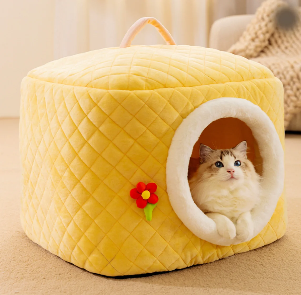 Removable Enclosed Cave for Pet, Dog House, Cat Bed, Winter Dog Villa, Sleep Kennel, Warm Nest, Sofa, Pet Supply