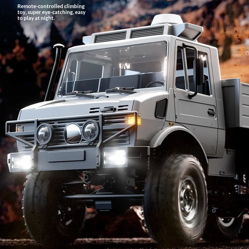 New 1:18 Unimog 6wd Full Scale Rc Off Road Rock Crawler Truck With Led Lights Hobby Collection Model Toy For Kids And Adults