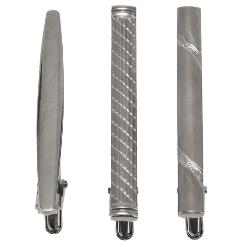 

B53C 3 Pcs Tie Clips For Men Tie Bar Clip Set For Regular Ties Necktie Wedding Business
