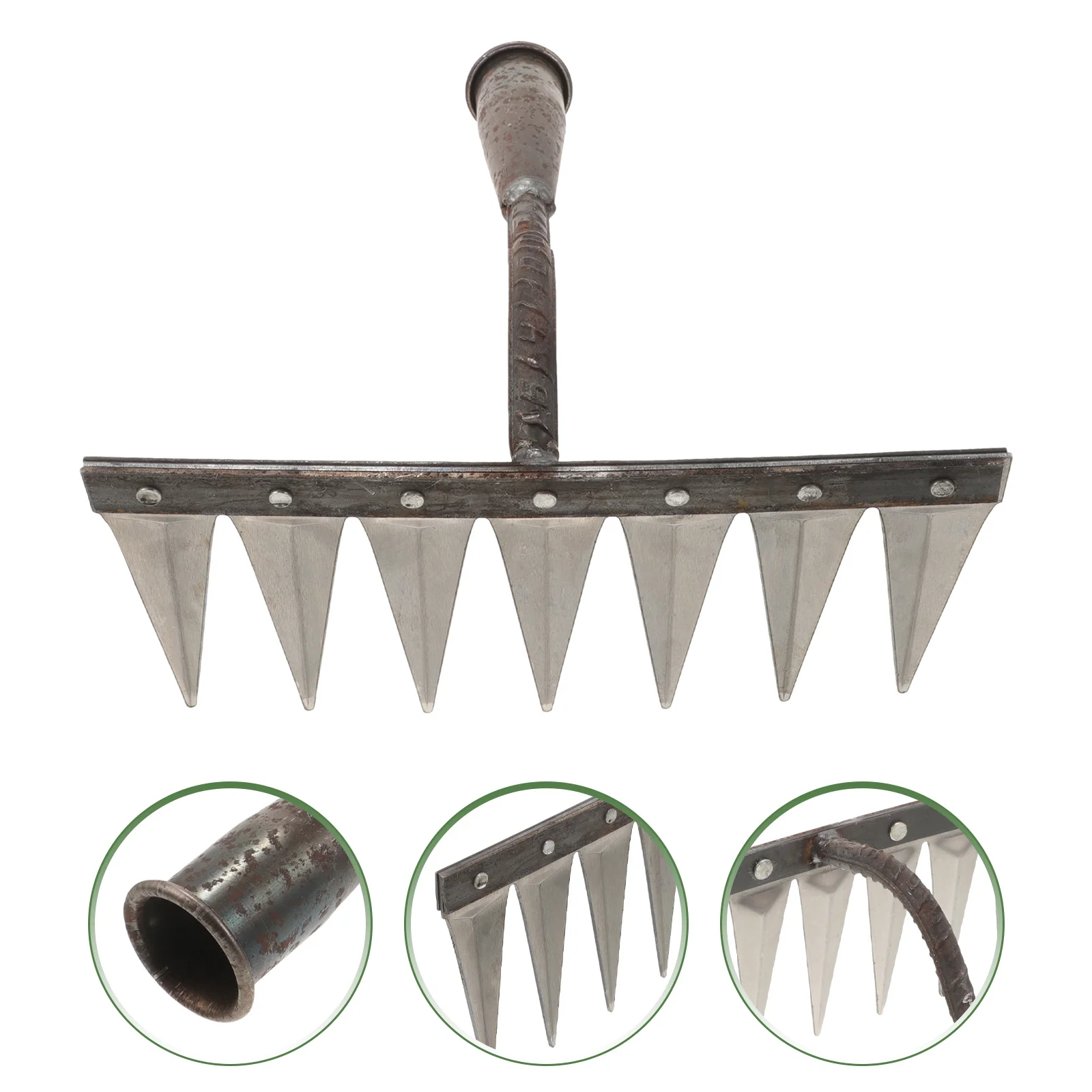 

Small Steel Garden Hand Rake Lightweight Multipurpose Hand Tool for Soil Loosening Weeding Digging Planting Garden Cultivator