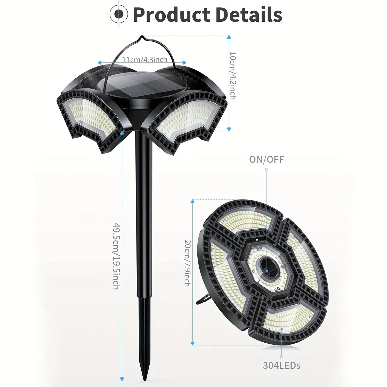 304 LED Solar Powered Outdoor Security Light - Waterproof, Wireless & Perfect for Home, Garden, Patio & Garage!