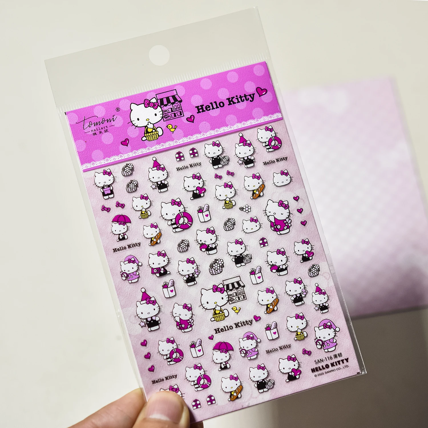 Tomoni Sanrio Co-branded Anime Nail Art Stickers Cartoon Kuromi Stickers For Nails 5D Hello Kitty Nail Decoration Nail Supplies