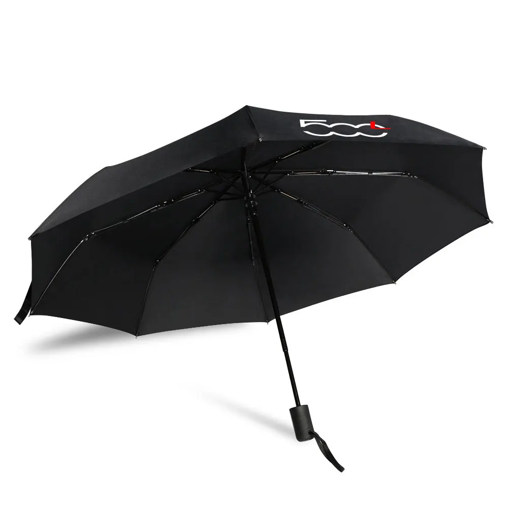 Car Fully Automatic Folding Windproof Umbrella For Fiat 500 500C 2012 500X 500L Abarth Sunshade With Car Logo Umbrella  Parasol