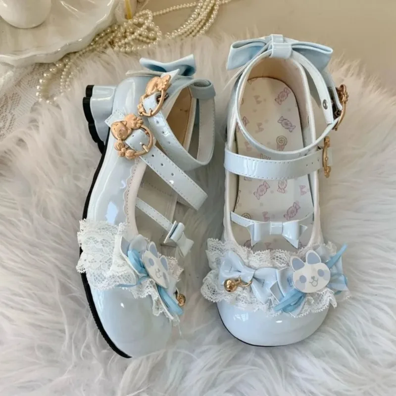 2026 Bows Lace and Bells for Cosplay and Tea Parties Cute Lolita Mary Jane Heels with Bunny