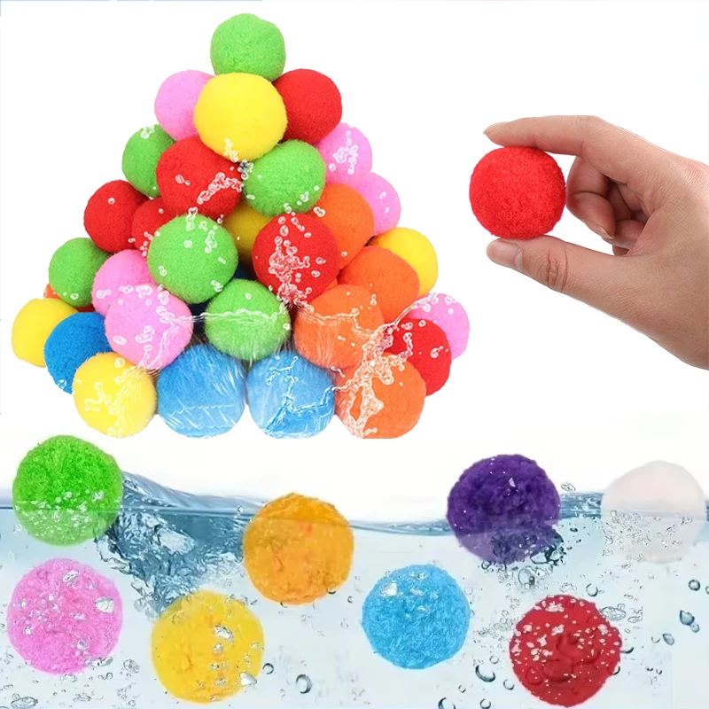 

10~60pcs Water Balls Reusable Fun Reusable Water Balloons Outdoor Water Play Toys Summer Toy Balls for Pool and Backyard TMZ