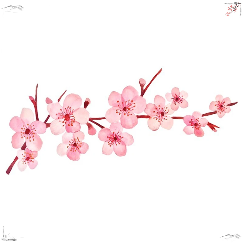 오토바이 벚꽃 자동차 스티커 헬멧, 캠핑카 그래피티, 창의적인 스크래치 방지 창 데칼, KK,PVC, 13*6cm