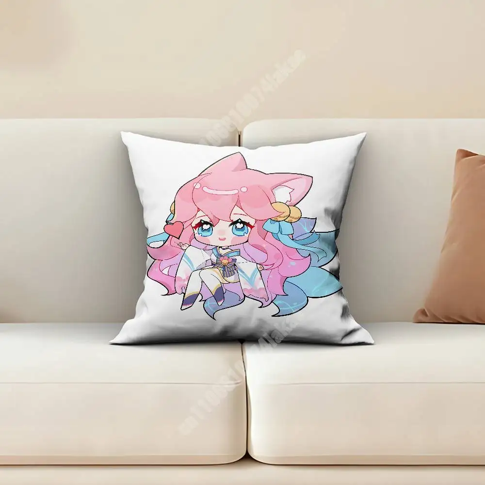 A-Ahri Nine-Tailed Fox Faker Chovy Sofa Couch Pillow Cover Cushion Case Cozy Bedroom Accent Studio Furnishing