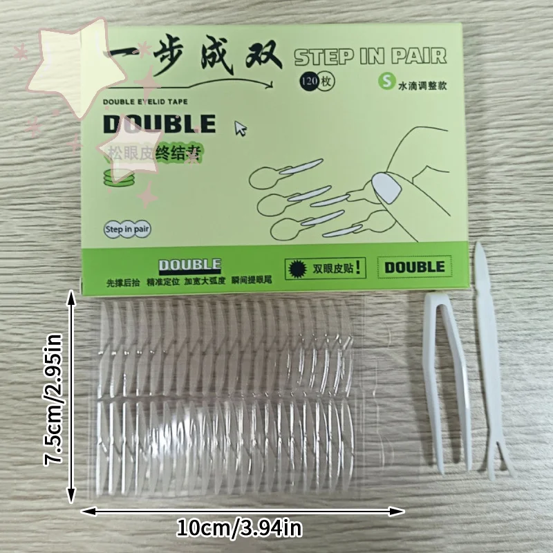 Autocollants Double paupière avec poignée, 120 pièces/boîte, naturel, Invisible, longue durée, façonnant les grands yeux, bandes de beauté pour soulever les paupières