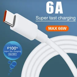 6A 66W USB type C super fast cable for Huawei Mate 40 50 Xiaomi 11 10 pro Oppo R17 fast charging USB C charger cable data cord
