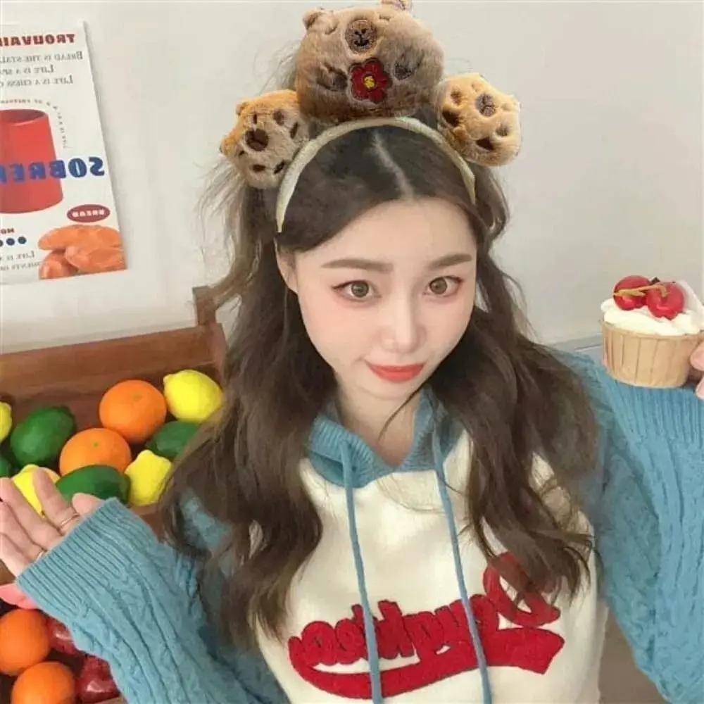 New Korean Style Star Cartoon Capybara Headband Fashion Makeup Tool Hair Accessories Party Cute Anime Doll Hairband