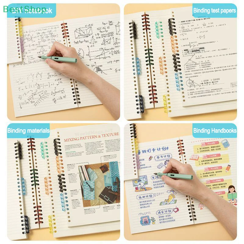 ★ ★ ★ 20Pcs 5 홀 바인더 걸쇠 플라스틱 분할 바인딩 링 버클 DIY 펀치 루스 리프 편지지 사무 용품