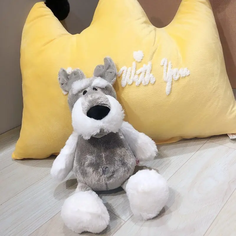 Echte Hund Plüsch Spielzeug Suffed Tier Schnauzer Puppe Für Geburtstag Geschenk Hund Gefüllte Welpen Hunde Weiche Tier Spielzeug Weiche Kissen Geschenke