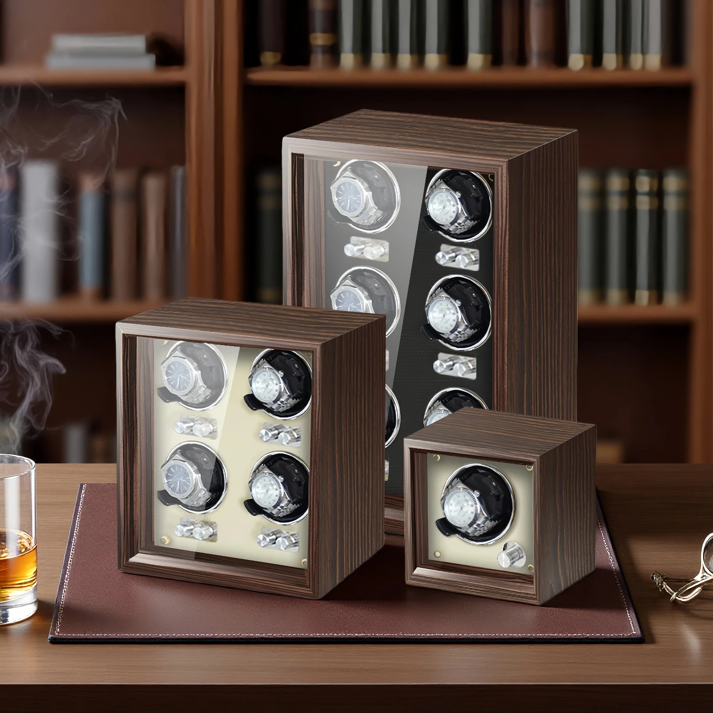 High-End Luxury Wood Watch Winder Automatic Watches Box 2/4/6 Slots with Mabuchi Mute Motor Watch Cabinet Storage