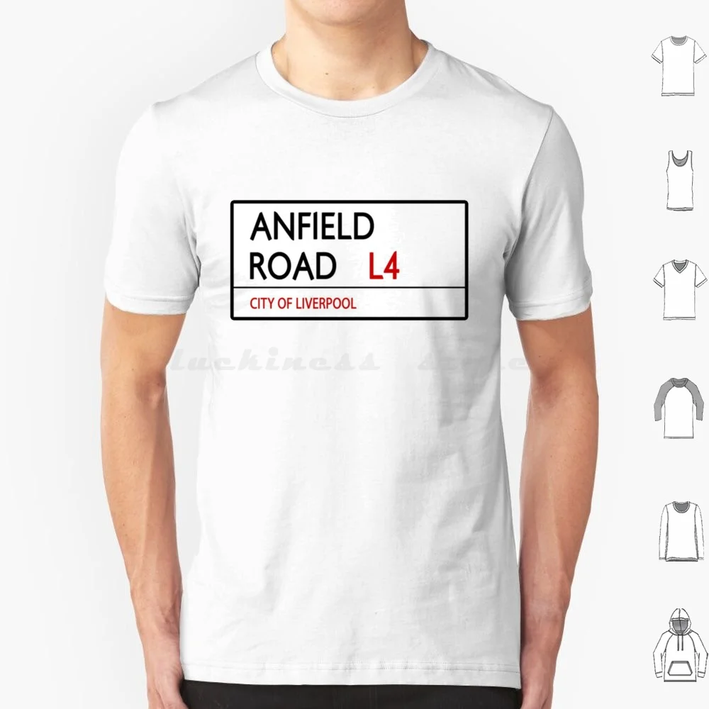 Anfield Road T Shirt Cotton Men Women Diy Print Football Soccer Anfield Klopp League Salah England Jurgen Klopp Football Club