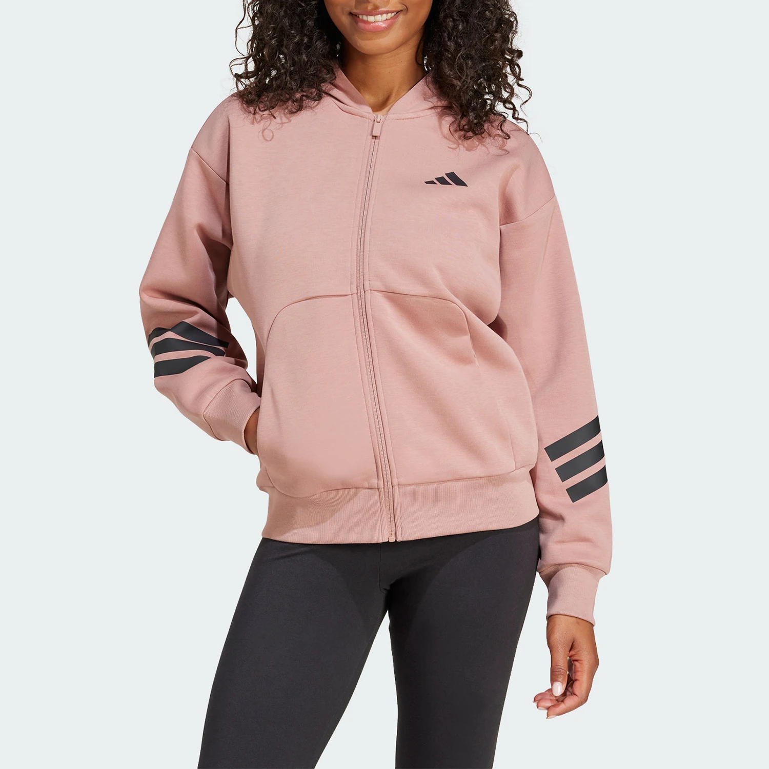 

Официальная новая женская спортивная вязаная куртка Adidas с капюшоном JE0177